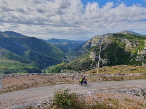 View toward into some wild Albanian valley; seen from Montenegro. 