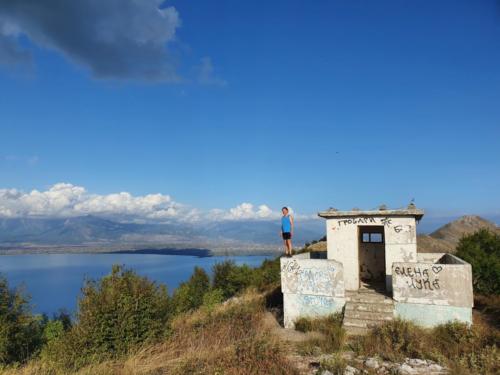 On the pass on the hill...Albania in the background! 