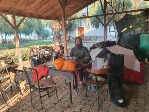 A night by lake Iznik. A friendly guy invited us for a fish soup for breakfast. It was delicious! 