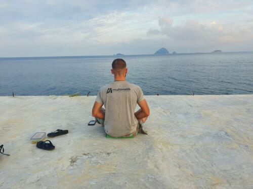 Morning meditation on top of a pier! 