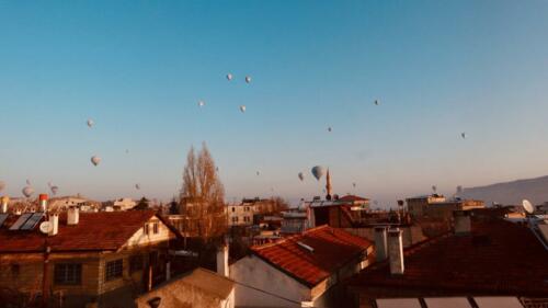 Balloons in the morning. 